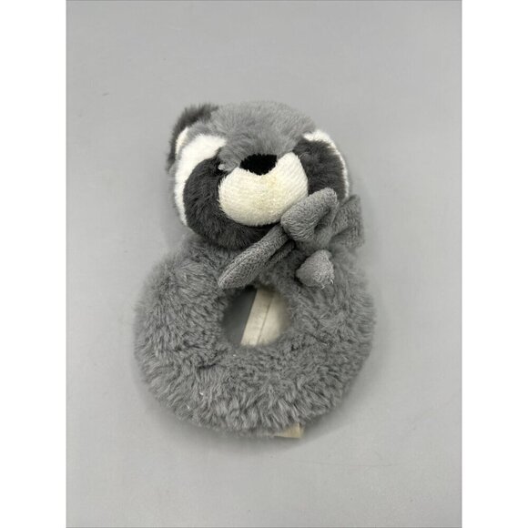 Little Miracles 3 Pc Raccoon Lovey Rattle Security Blanket Set Plush Baby Gray - Picture 6 of 6